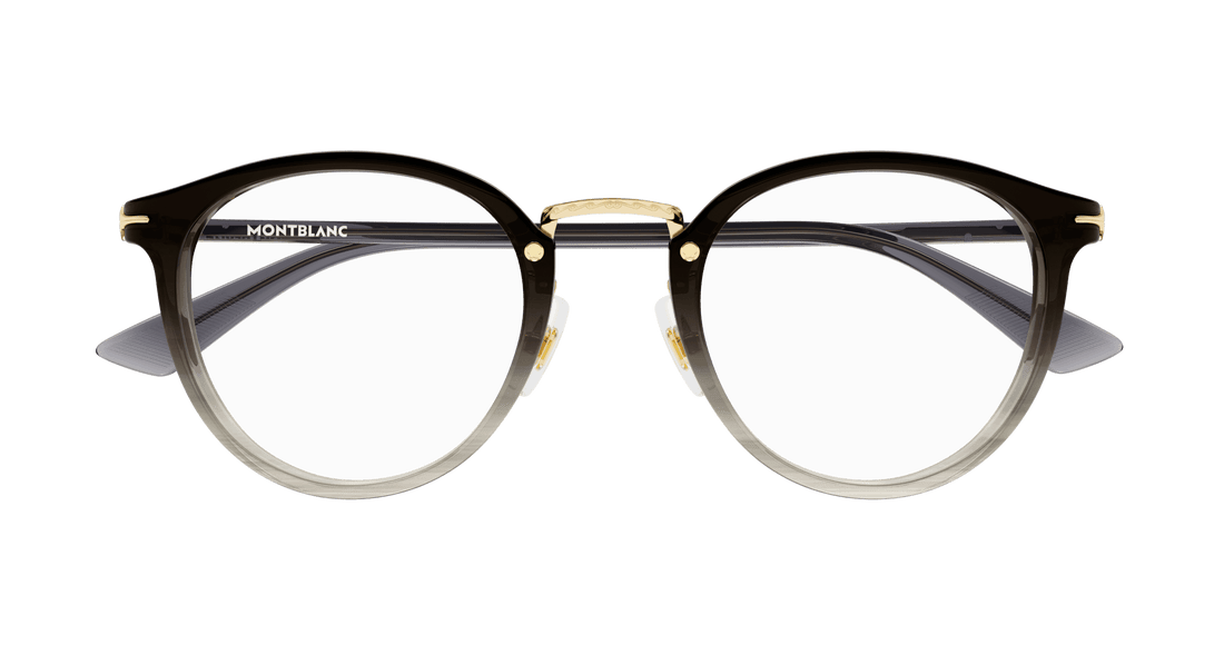 Óculos graduados montblanc mb0406o 003 gris round masculino tamanho 48mm - Vista de detalhe