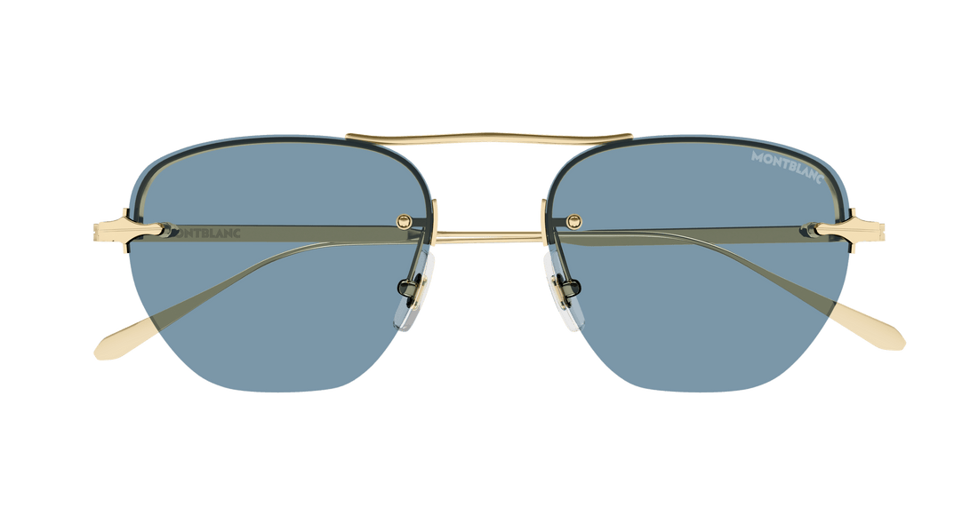 Óculos de sol montblanc mb0404s 004 dorado round masculino tamanho 52mm - Vista de detalhe