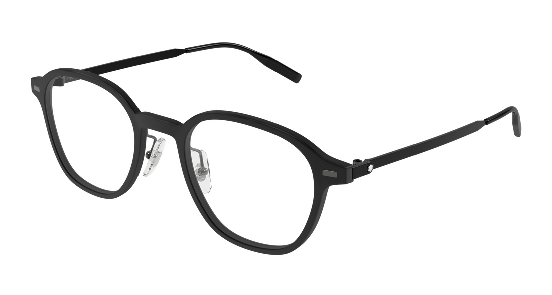 Óculos graduados montblanc mb0427o 002 negro round/oval/panthos masculino tamanho 50mm - Vista principal