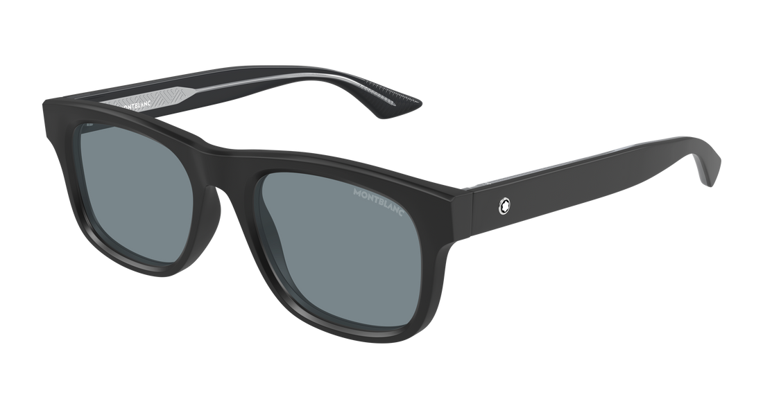 Zonnebrillen montblanc mb0421s 003 negro rectangular / squared masculino maat 53mm - Hoofdaanzicht