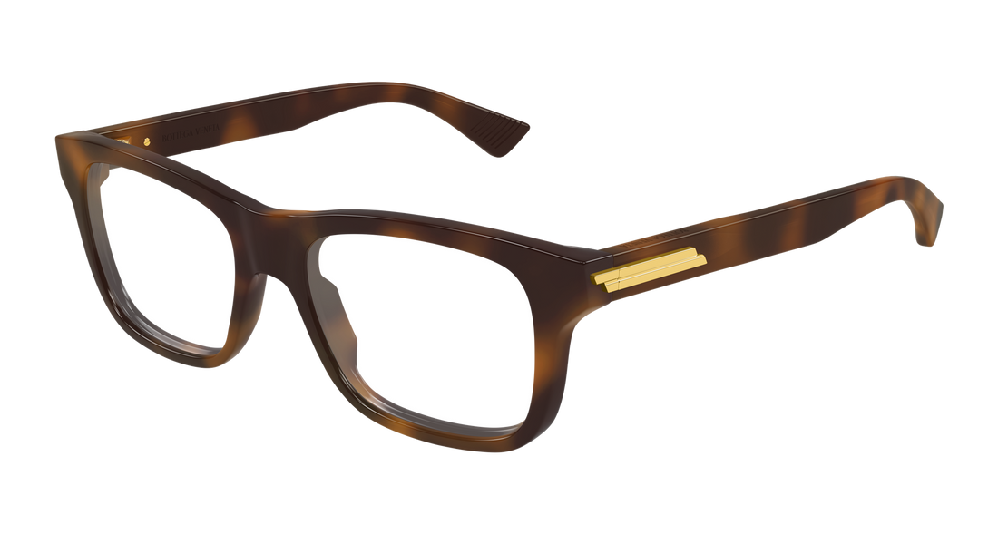 Óculos graduados bottega veneta bv1412o 009 havana rectangular / squared masculino tamanho 52mm - Vista principal