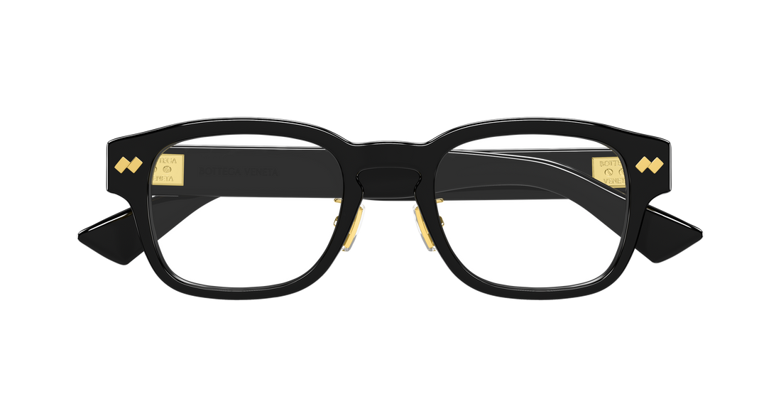 Occhiali da vista bottega veneta bv1404oa 005 negro rectangular / squared masculino taglia 53mm - Vista dettagliata