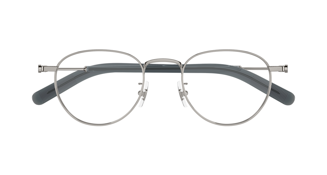 Occhiali da vista montblanc mb0423o 002 plateado round/oval/panthos masculino taglia 49mm - Vista dettagliata