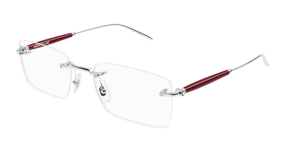 Occhiali da vista montblanc mb0411o 003 plateado square masculino taglia 55mm - Vista principale