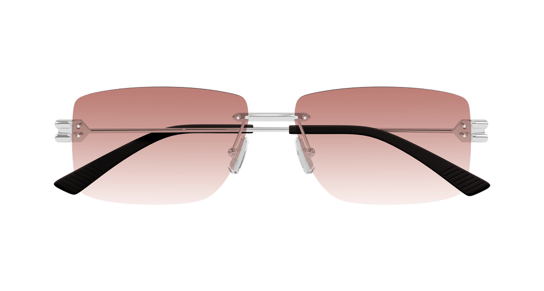 Óculos de sol bottega veneta bv1126s 007 plateado square masculino tamanho 58mm - Vista de detalhe