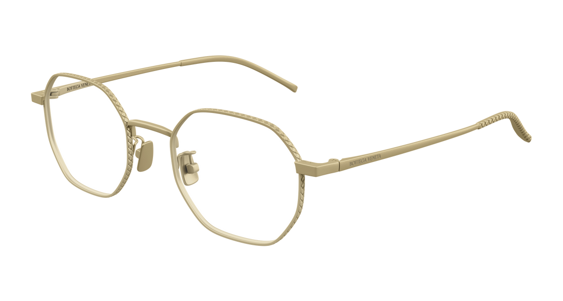 Glasögon bottega veneta bv1423oa 001 bronce round/oval/panthos unisex storlek 50mm - Huvudvy