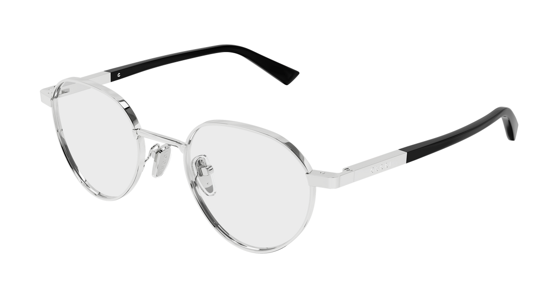Occhiali da vista gucci gg1963o 001 plateado round/oval/panthos masculino taglia 49mm - Vista principale
