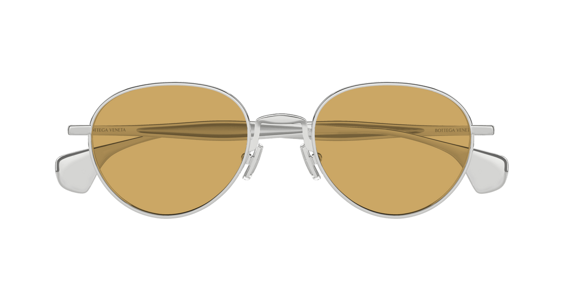 Sunglasses bottega veneta bv1396s 001 plateado round unisex size 50mm - Detailed view