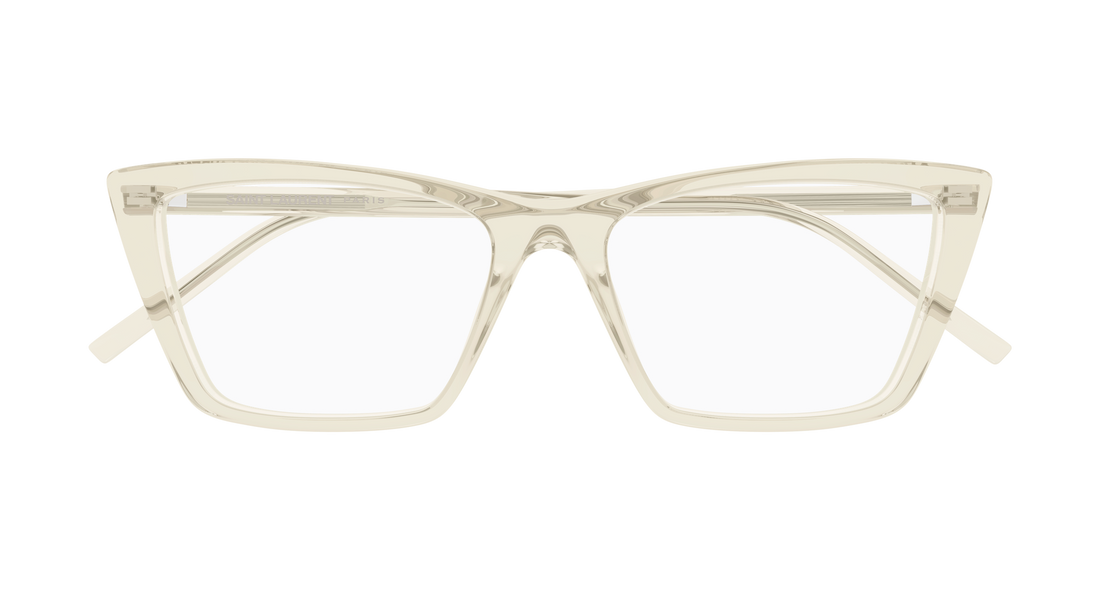 Óculos graduados saint laurent sl 737 mica thin opt 007 amarillo rectangular / squared femenino tamanho 54mm - Vista de detalhe