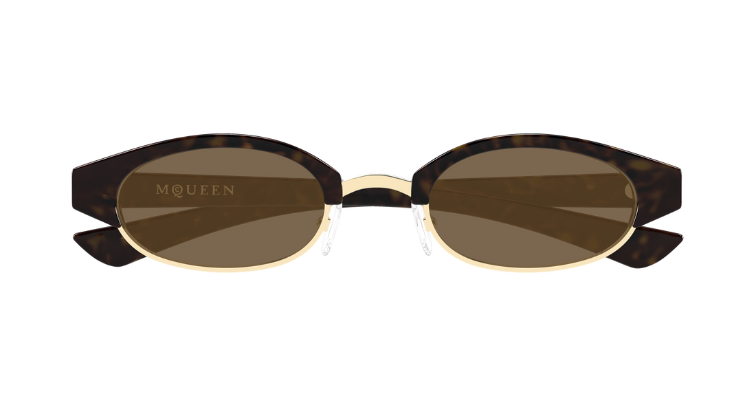 Gafas de sol alexander mcqueen am0534s 002 havana round/oval/panthos unisex talla 48mm - Vista de detalle