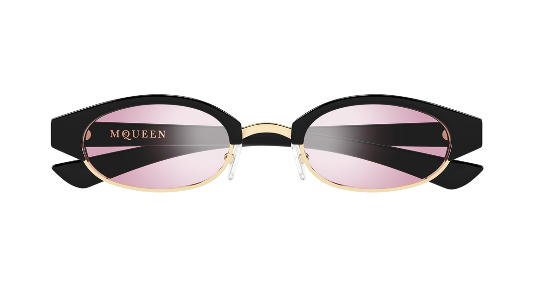 Gafas de sol alexander mcqueen am0534s 005 negro round/oval/panthos unisex talla 48mm - Vista de detalle