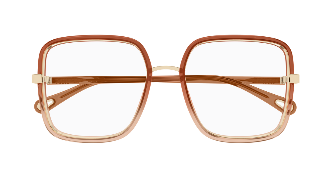 Óculos graduados chloé ch0338o 003 marron rectangular / squared femenino tamanho 55mm - Vista de detalhe