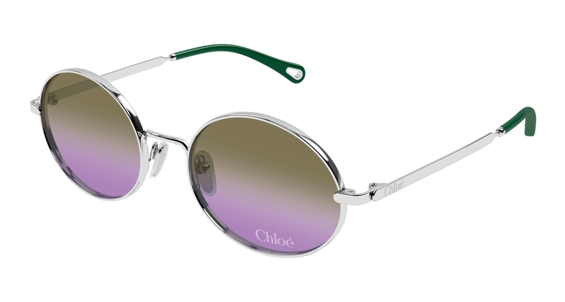 Sunglasses chloé ch0326s 002 plateado round/oval/panthos femenino size 55mm - Main view