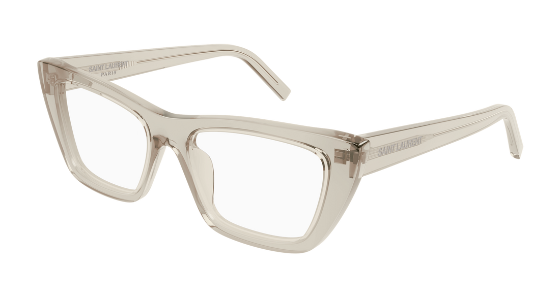Prescription glasses saint laurent sl 276 mica opt 007 amarillo cat eye femenino size 53mm - Main view