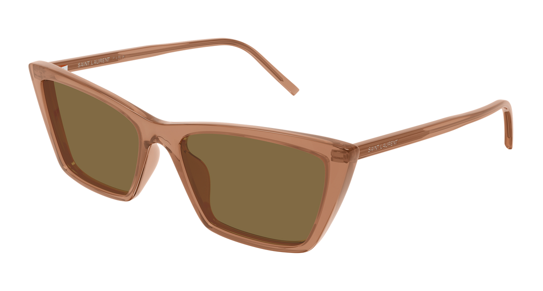 Óculos de sol saint laurent sl 737 mica thin 009 marron rectangular / squared femenino tamanho 54mm - Vista principal