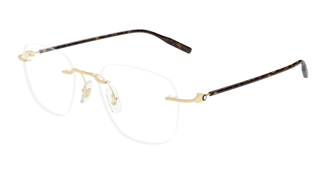 Occhiali da vista montblanc mb0430o 003 dorado round/oval/panthos masculino taglia 51mm - Vista principale
