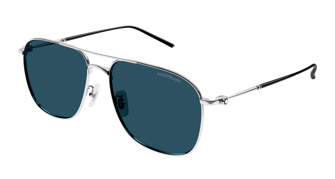 Sunglasses montblanc mb0417sa 004 plateado pilot masculino size 60mm - Main view