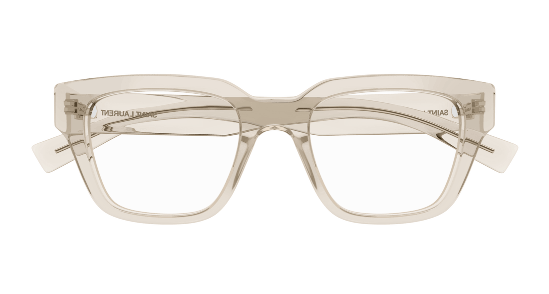 Óculos graduados saint laurent sl 804 004 beige square unisex tamanho 51mm - Vista de detalhe