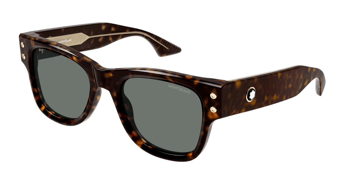 Óculos de sol montblanc mb0381s 002 havana square masculino tamanho 54mm - Vista principal