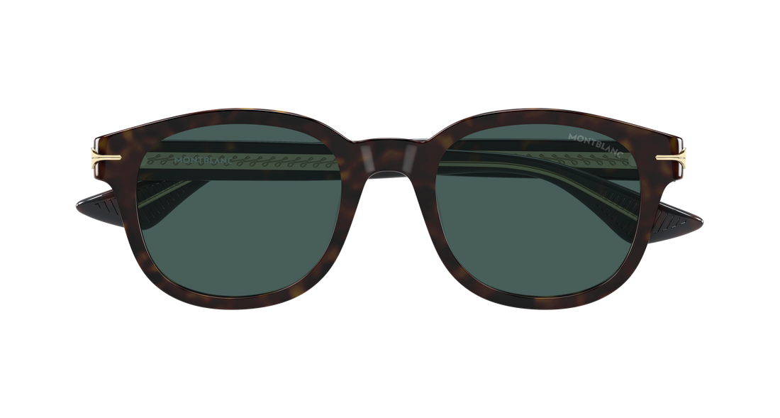 Óculos de sol montblanc mb0435s 002 havana round/oval/panthos masculino tamanho 51mm - Vista de detalhe
