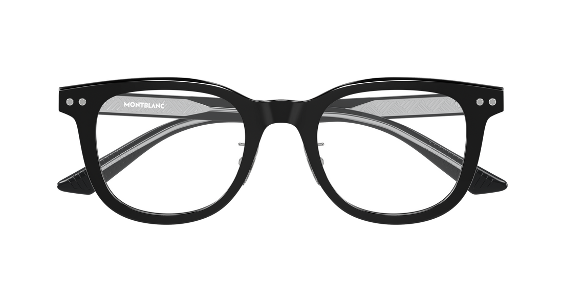 Óculos graduados montblanc mb0450oj 005 negro round/oval/panthos masculino tamanho 53mm - Vista de detalhe