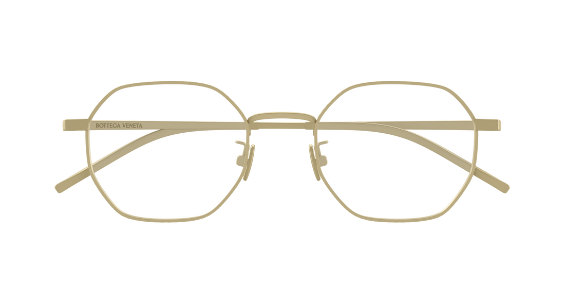 Óculos graduados bottega veneta bv1423oa 001 bronce round/oval/panthos unisex tamanho 50mm - Vista de detalhe