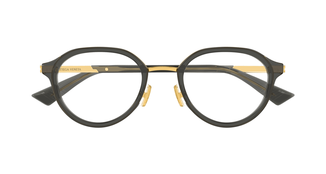 Gafas graduadas bottega veneta bv1375o 004 gris round masculino talla 50mm - Vista de detalle