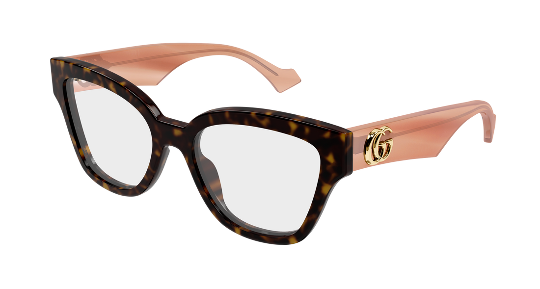 Óculos graduados gucci gg1424o 014 havana round/oval/panthos femenino tamanho 54mm - Vista principal