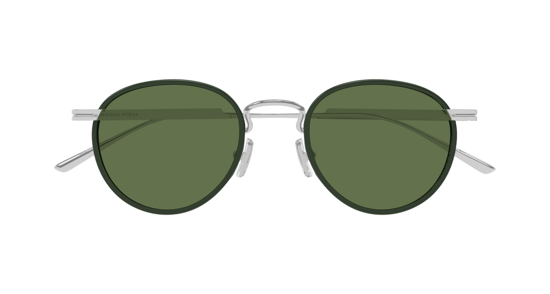 Óculos de sol bottega veneta bv1389s 003 plateado round masculino tamanho 48mm - Vista de detalhe