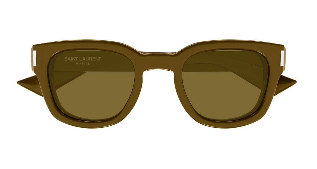 Óculos de sol saint laurent sl 838 007 marron round/oval/panthos unisex tamanho 49mm - Vista de detalhe