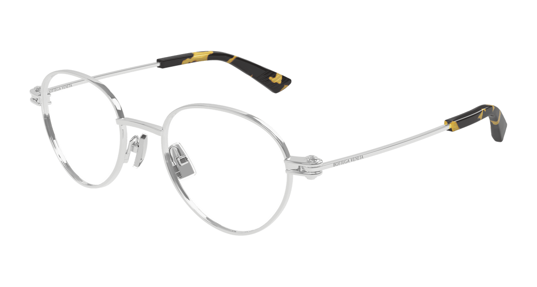 Gafas graduadas bottega veneta bv1382o 004 plateado round unisex talla 50mm - Vista principal
