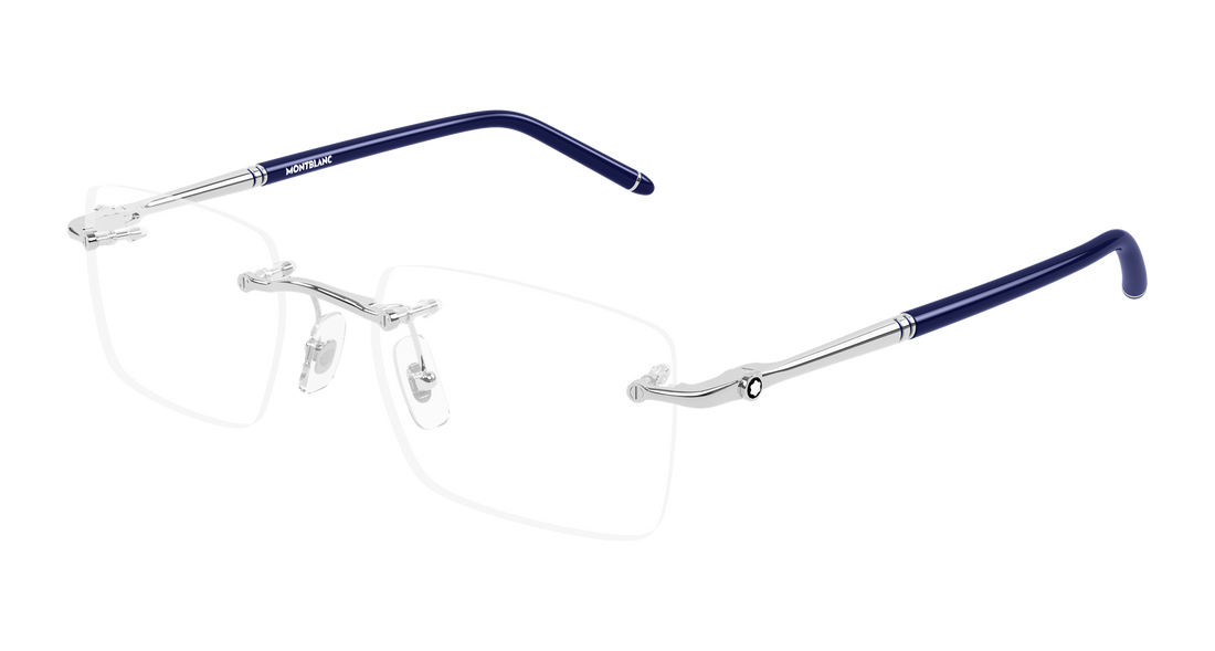 Óculos graduados montblanc mb0444o 003 plateado rectangular / squared masculino tamanho 54mm - Vista principal