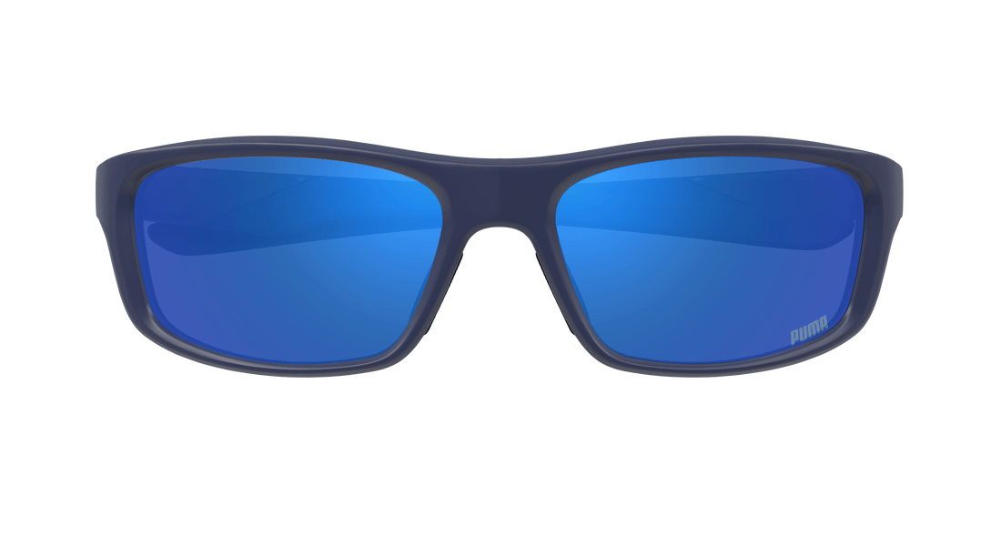 Sunglasses puma pu0480s 004 azul square masculino size 62mm - Detailed view