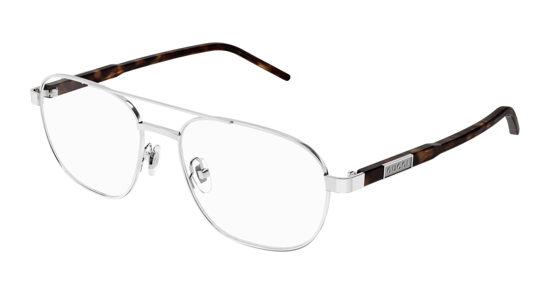 Brillen gucci gg1800o 002 plateado square masculino größe 56mm - Hauptansicht