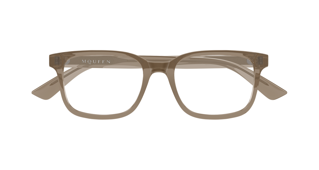 Brillen alexander mcqueen am0541o 011 marron rectangular / squared masculino größe 54mm - Detailansicht