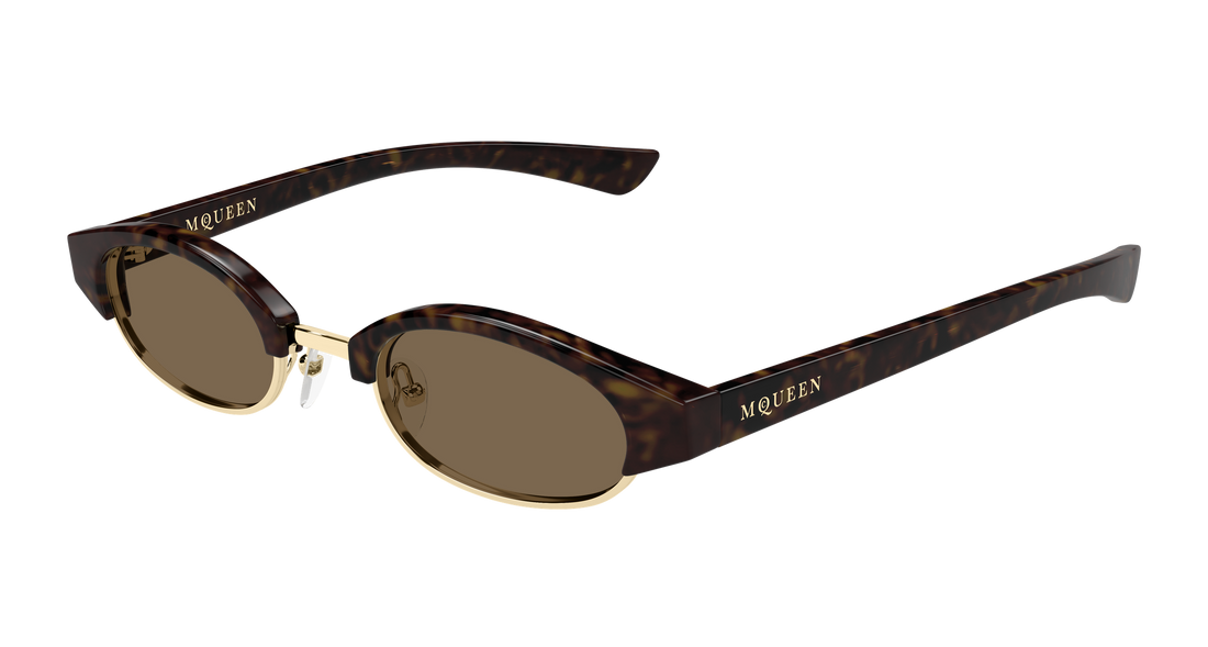 Occhiali da sole alexander mcqueen am0534s 002 havana round/oval/panthos unisex taglia 48mm - Vista principale