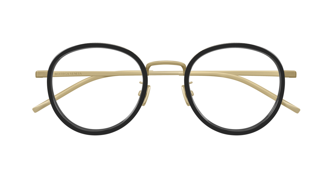 Óculos graduados bottega veneta bv1428oa 001 bronce round/oval/panthos unisex tamanho 50mm - Vista de detalhe