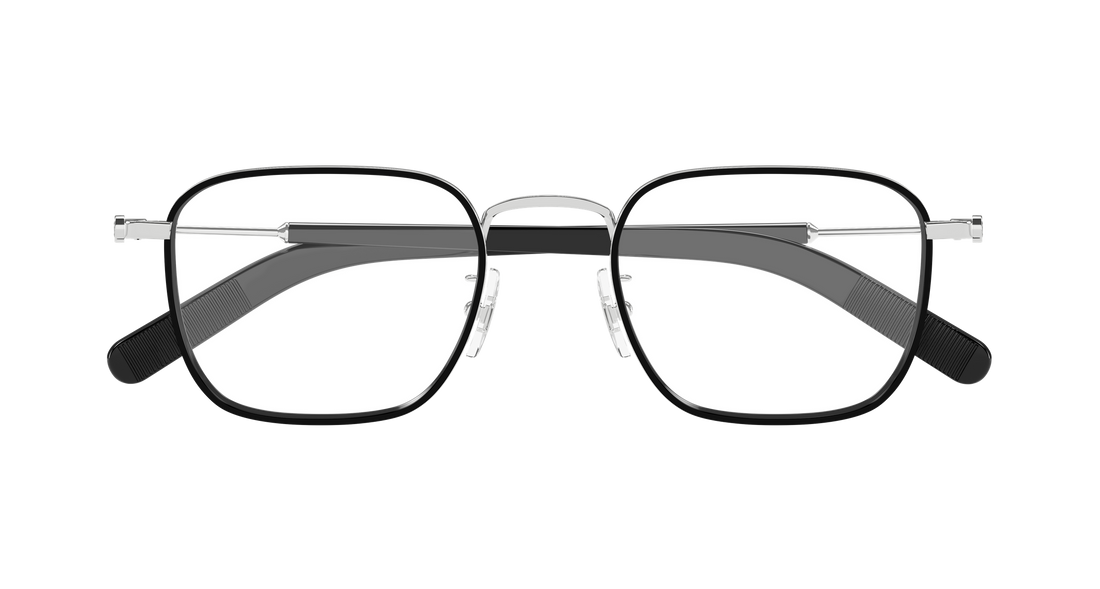 Occhiali da vista montblanc mb0424o 001 plateado rectangular / squared masculino taglia 50mm - Vista dettagliata