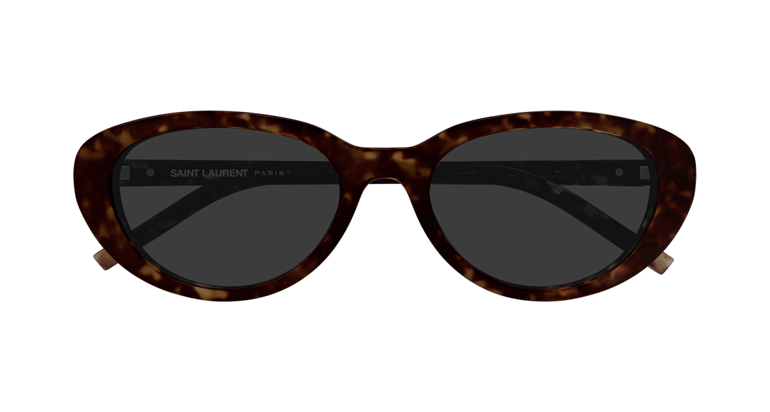 Óculos de sol saint laurent sl m154 002 havana round/oval/panthos femenino tamanho 55mm - Vista de detalhe
