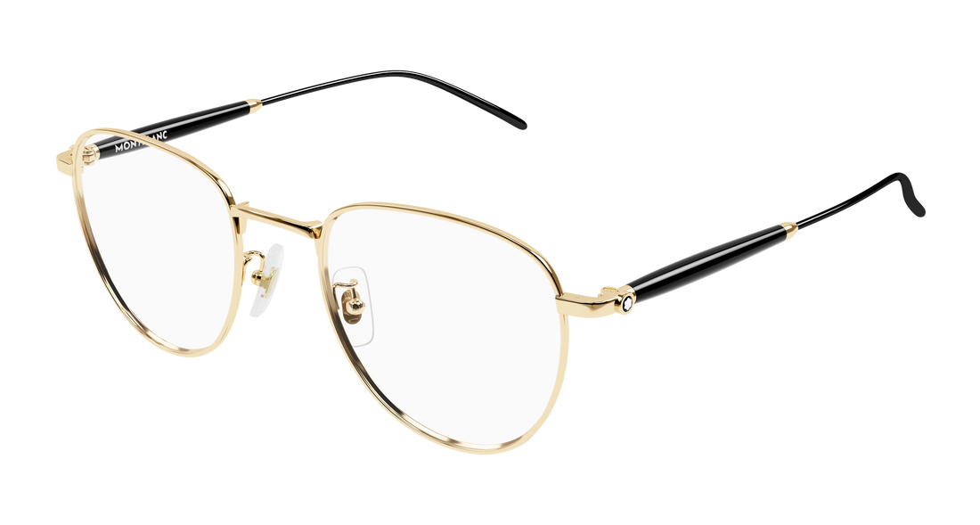 Occhiali da vista montblanc mb0410o 001 dorado butterfly masculino taglia 50mm - Vista principale
