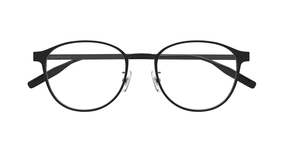 Óculos graduados montblanc mb0447oa 004 negro round/oval/panthos masculino tamanho 54mm - Vista de detalhe