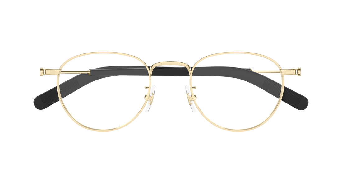 Dioptrijske naočale montblanc mb0423o 001 dorado round/oval/panthos masculino veličina 49mm - Detaljni prikaz