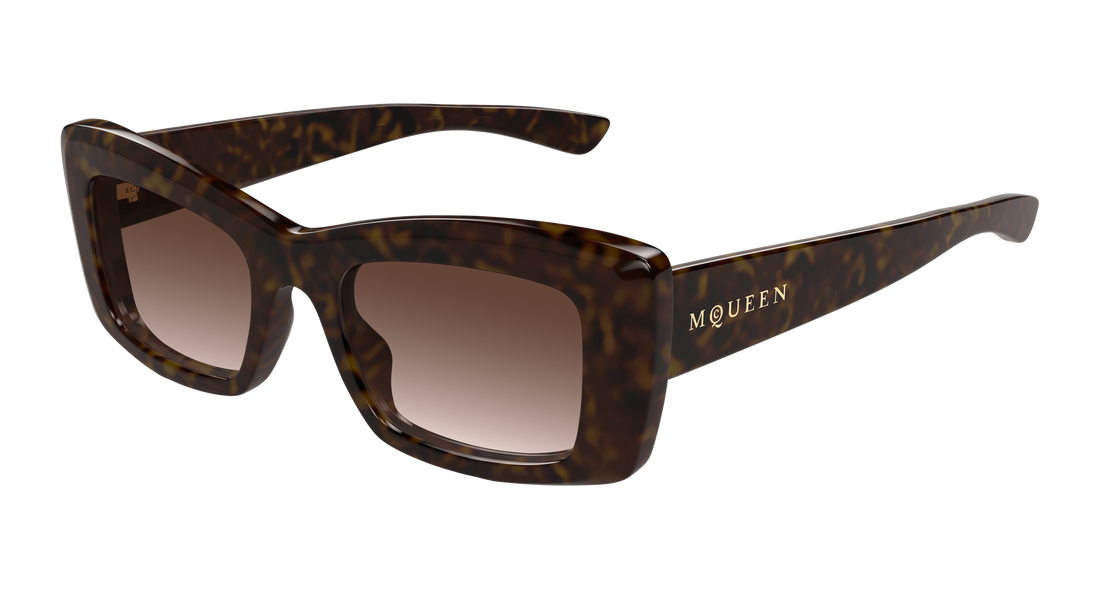 Occhiali da sole alexander mcqueen am0526s 002 havana rectangular / squared femenino taglia 50mm - Vista principale