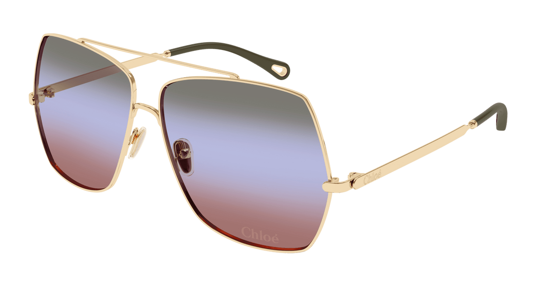 Sunglasses chloé ch0278s 007 dorado square femenino size 62mm - Main view