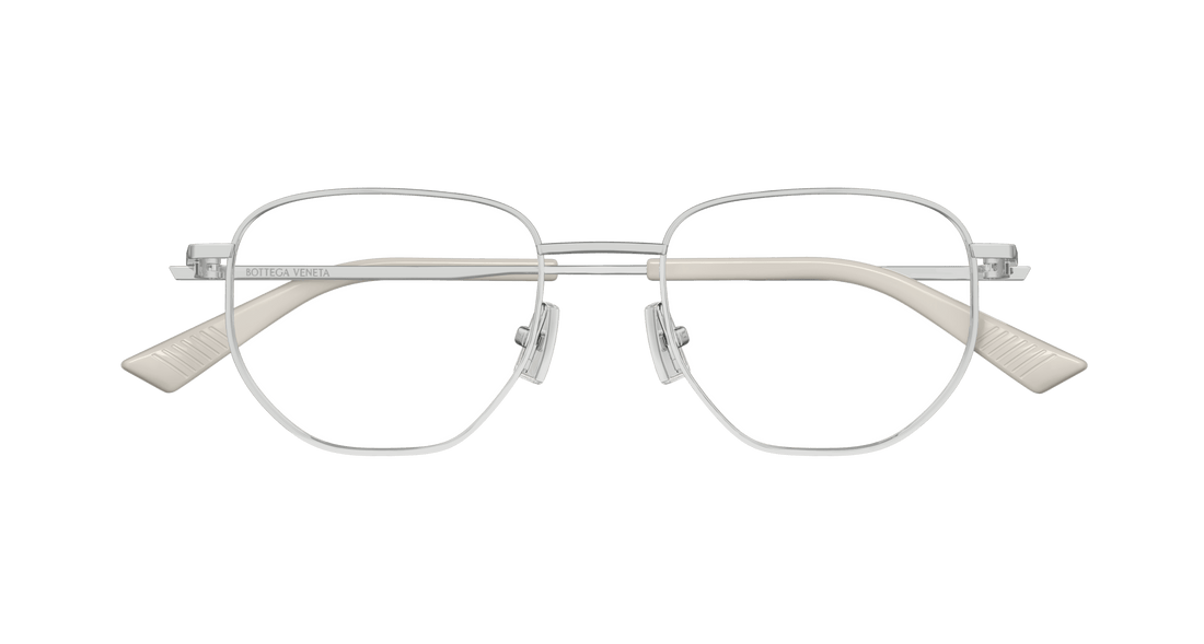 Brillen bottega veneta bv1301o 005 plateado round unisex maat 52mm - Detailaanzicht