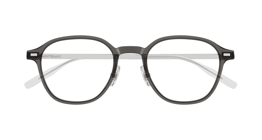 Óculos graduados montblanc mb0427o 004 gris round/oval/panthos masculino tamanho 50mm - Vista de detalhe