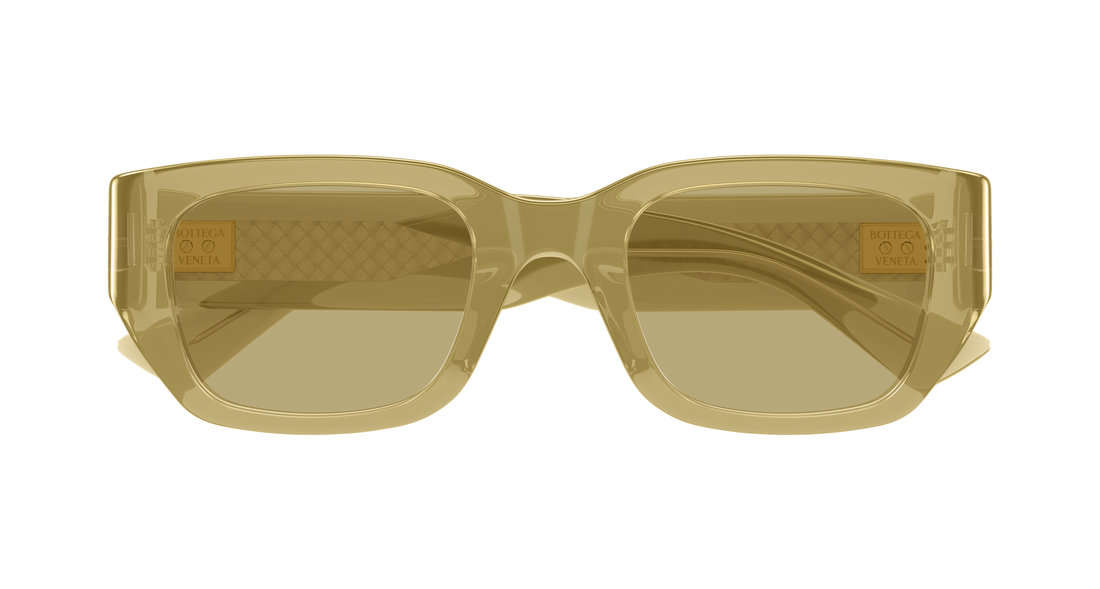 Óculos de sol bottega veneta bv1400s 004 amarillo rectangular / squared unisex tamanho 51mm - Vista de detalhe