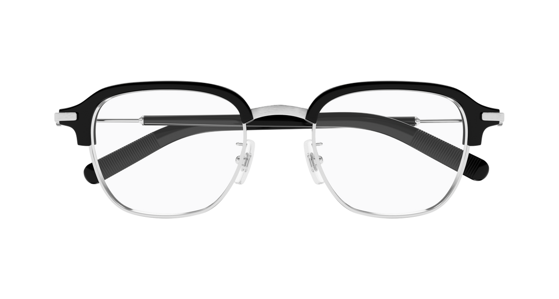 Óculos graduados montblanc mb0390o 001 plateado square masculino tamanho 50mm - Vista de detalhe