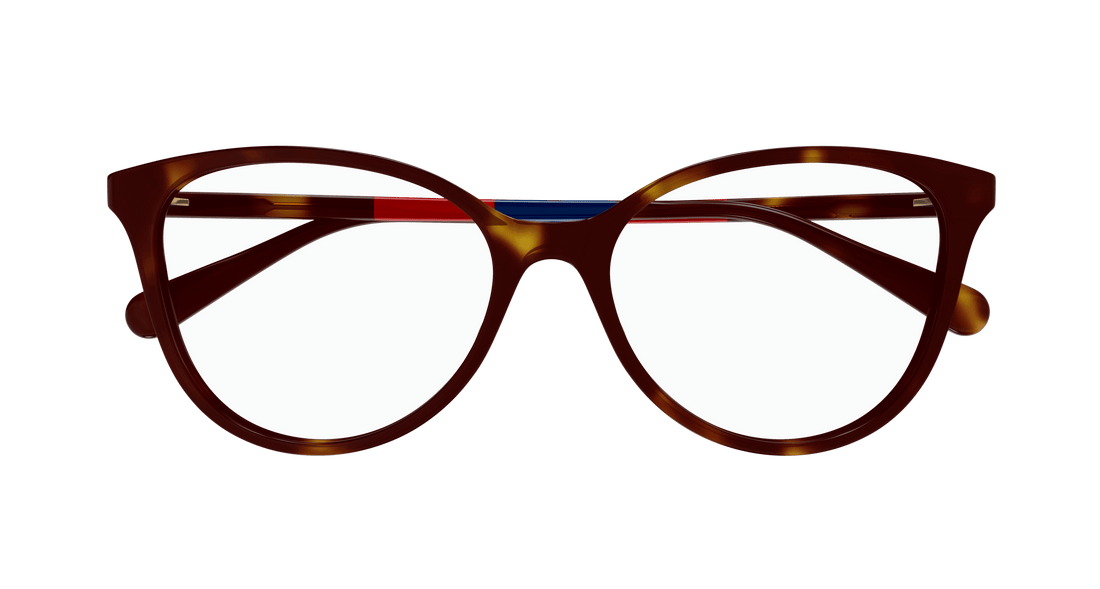 Óculos graduados gucci gg1359o 006 havana cat eye femenino tamanho 54mm - Vista de detalhe