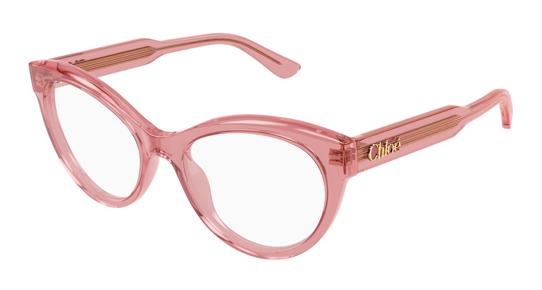 Prescription glasses chloé ch0342o 003 rosa cat eye femenino size 52mm - Main view